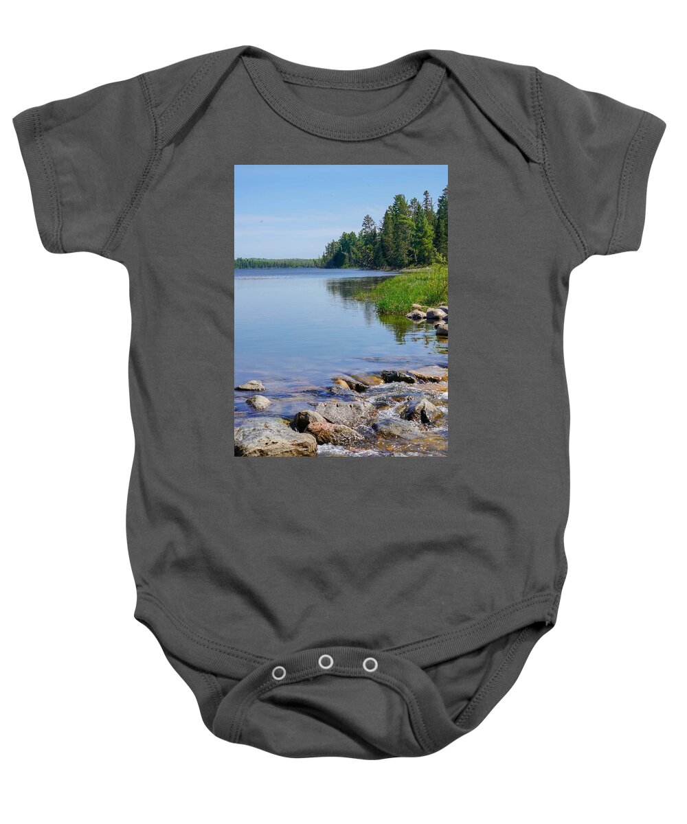 River Baby Onesie featuring the photograph Beginning of a Journey by Susan Rydberg