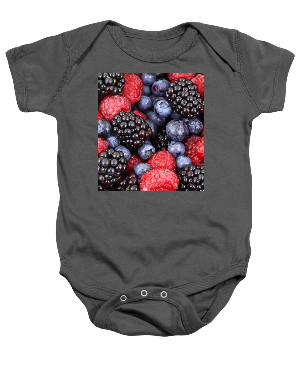 Food Baby Onesie featuring the photograph Berries of the forest by Top Wallpapers