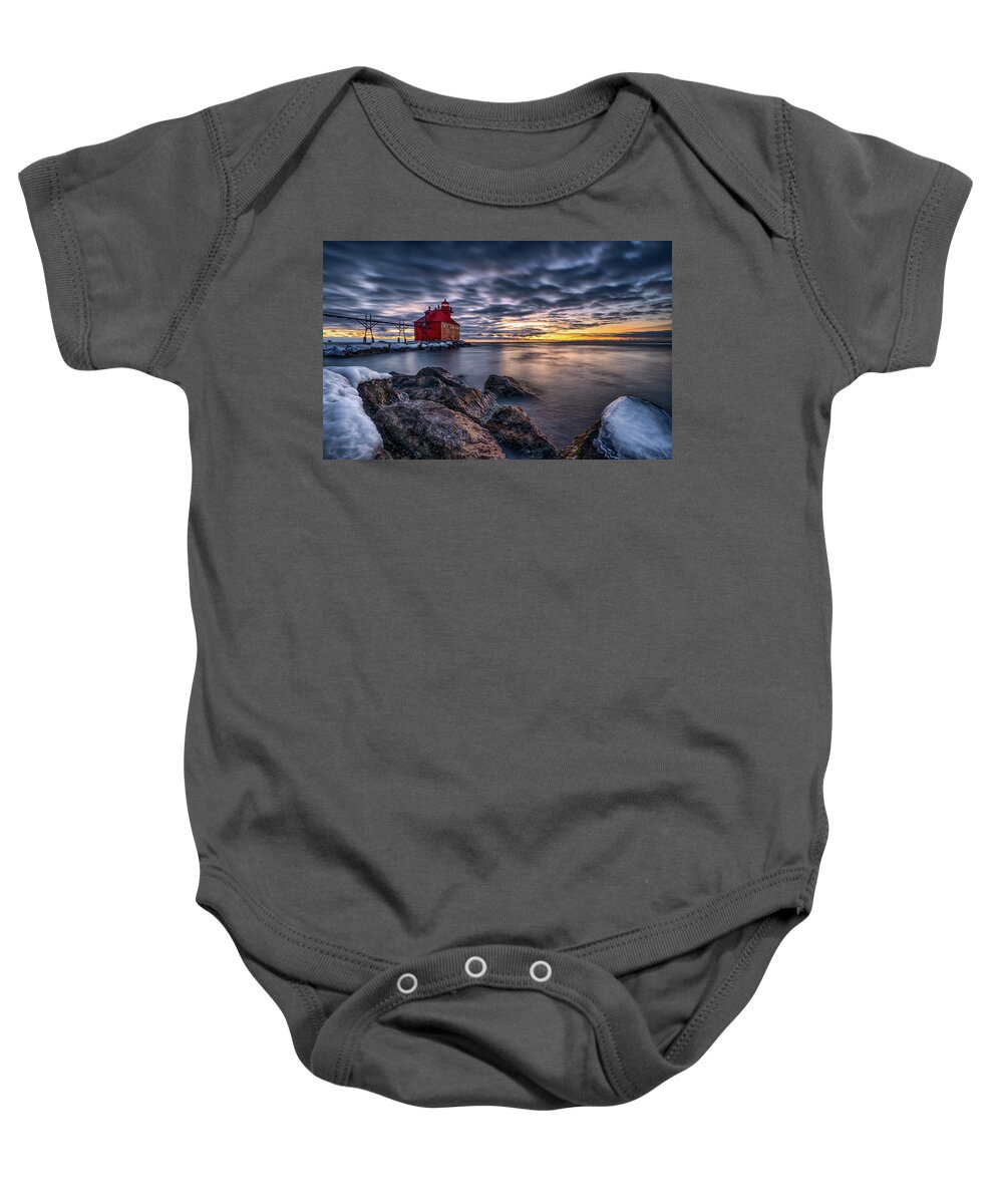 Lighthouse Baby Onesie featuring the photograph Big Red by Brad Bellisle