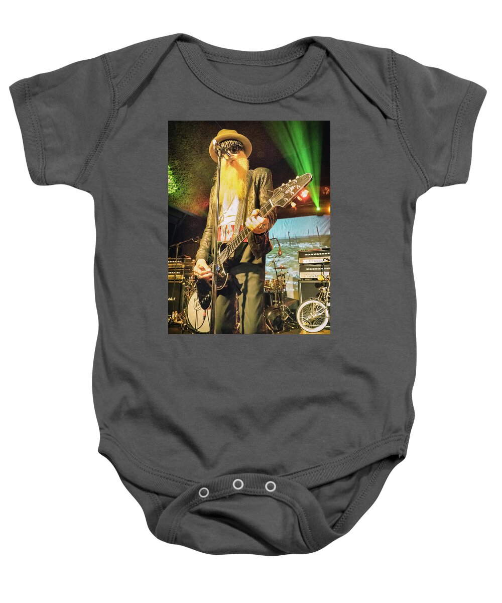 Billy Gibbons Baby Onesie featuring the digital art Billy Gibbons by Christopher Cutter