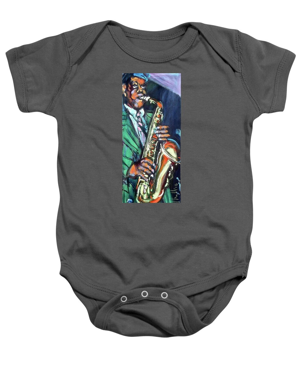 Painting Baby Onesie featuring the painting Bird by Les Leffingwell
