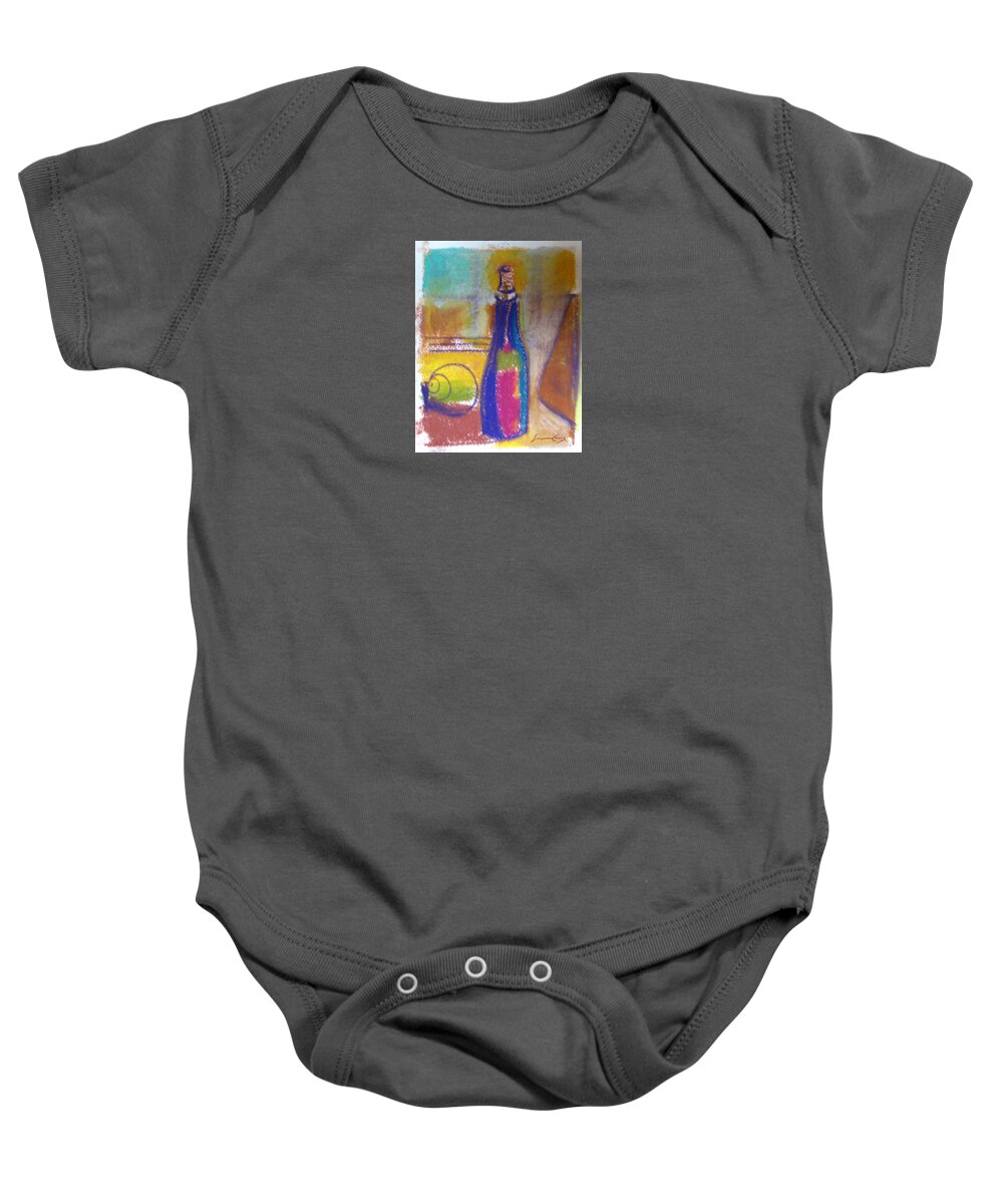 Skech Baby Onesie featuring the painting Blue Bottle by Suzanne Giuriati Cerny