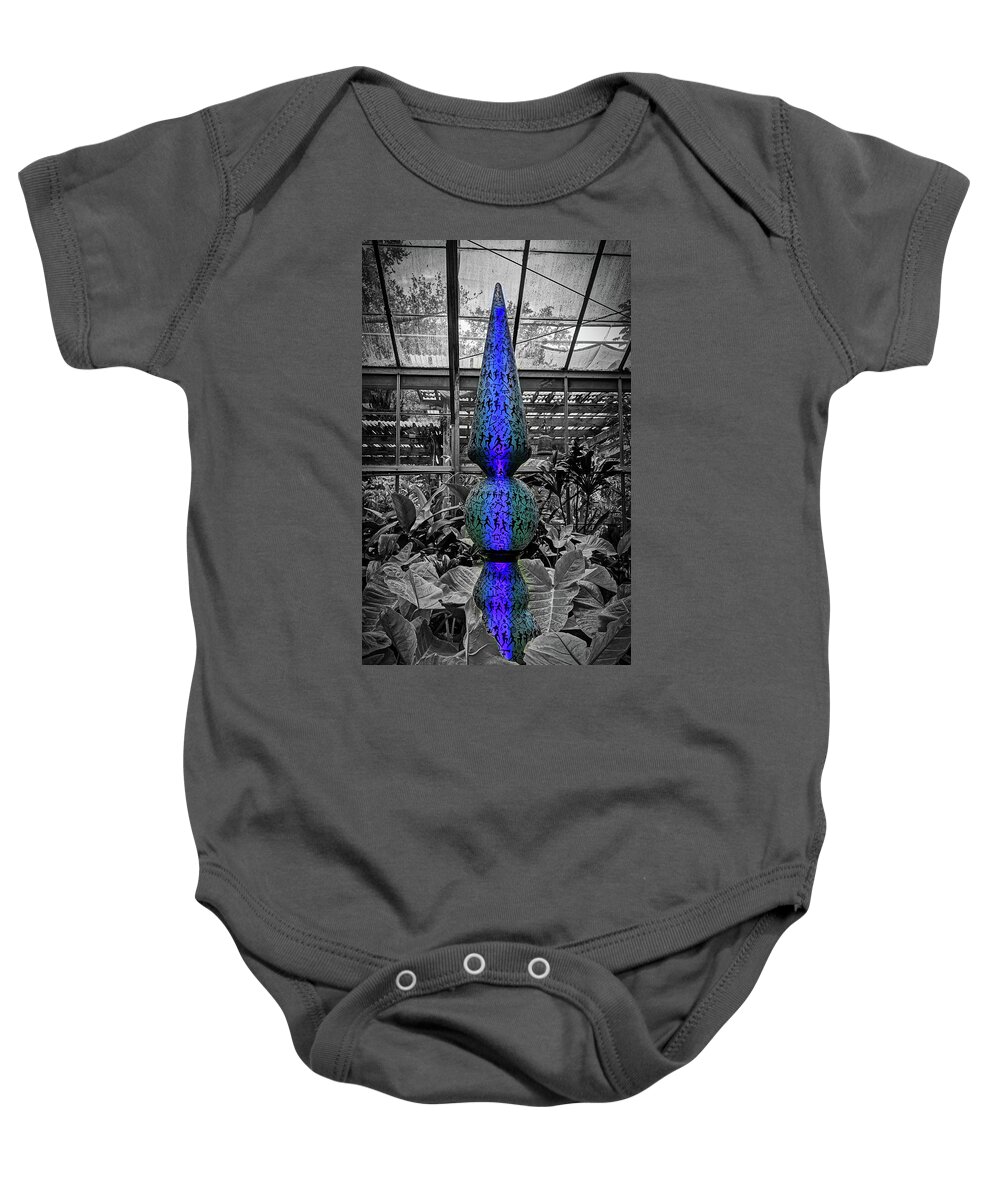Blue Baby Onesie featuring the photograph Bluish Purple Focus by Portia Olaughlin