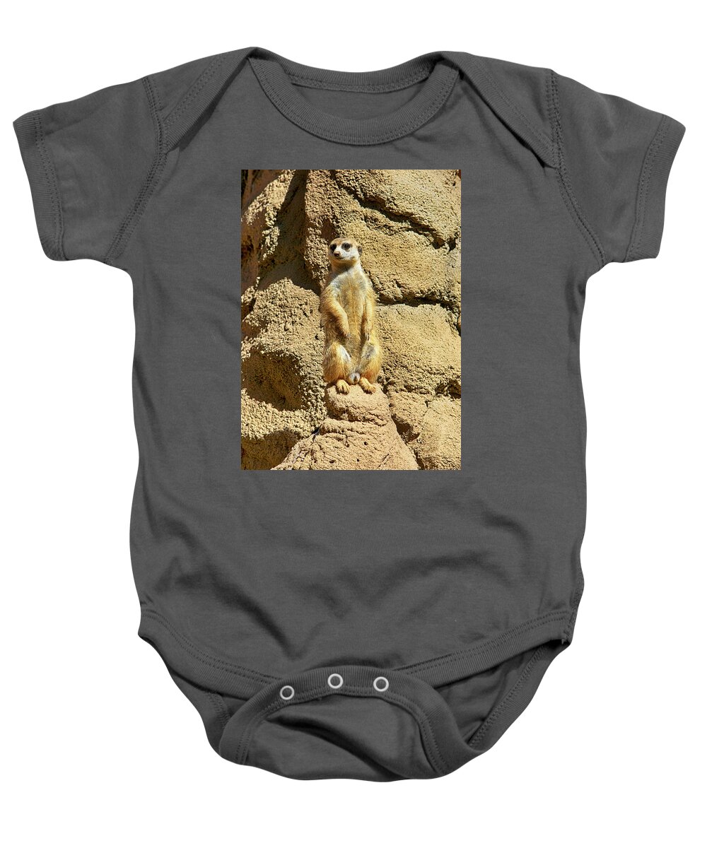 Meerkat Baby Onesie featuring the photograph Bob by Chris Smith