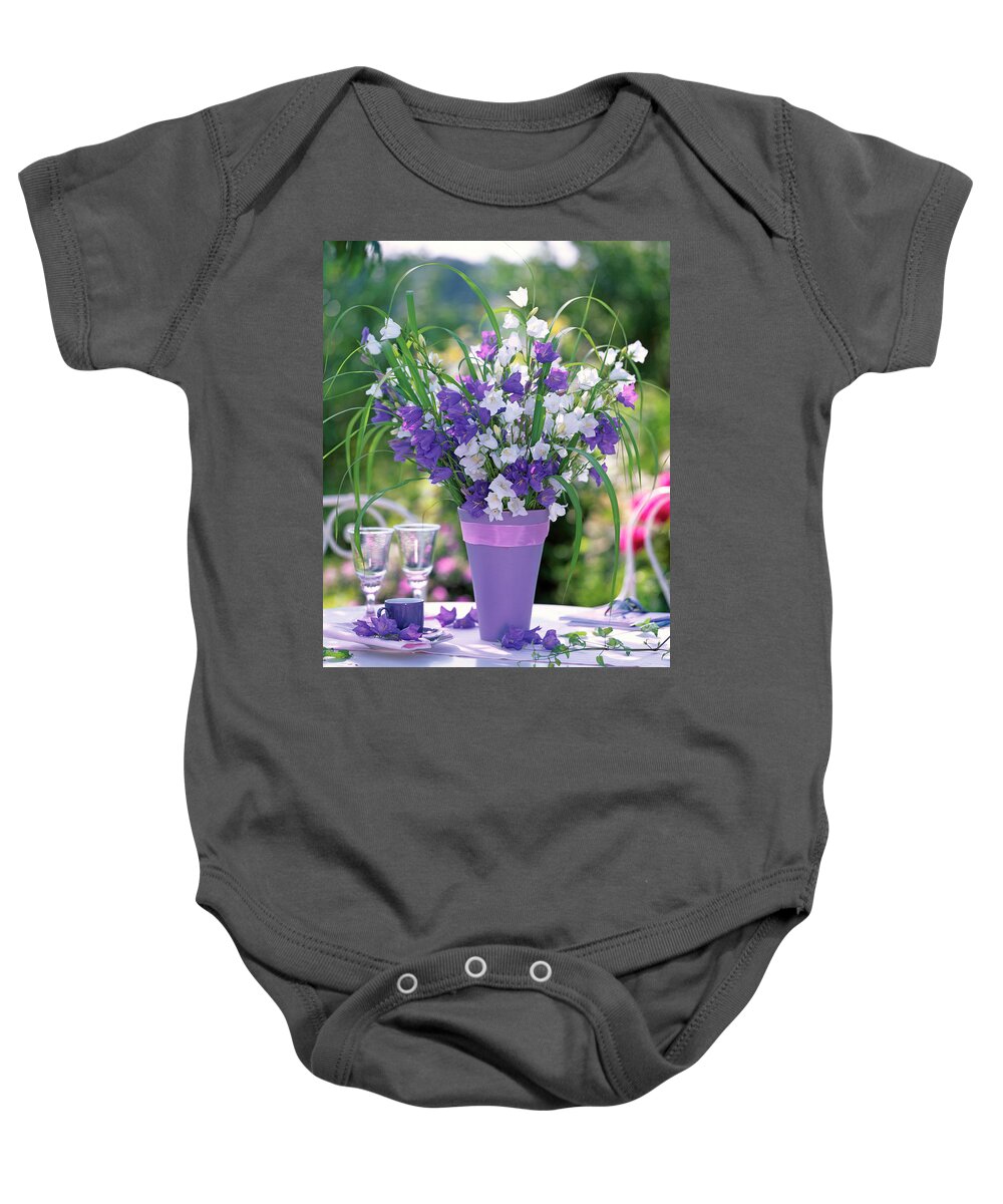 Ip_12139363 Baby Onesie featuring the photograph Bouquet Made From Campanula Persicifolia by Friedrich Strauss