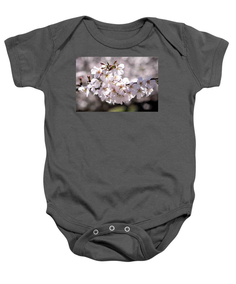 Bradford Pear Baby Onesie featuring the photograph Bradford Pear Blossoms by Mary Ann Artz