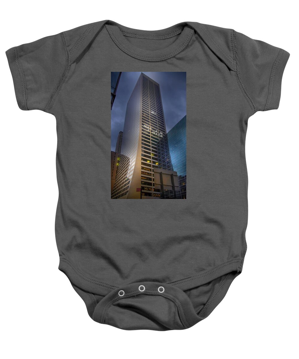 New York Baby Onesie featuring the photograph Bryant Park Skyscraper by Mark Andrew Thomas