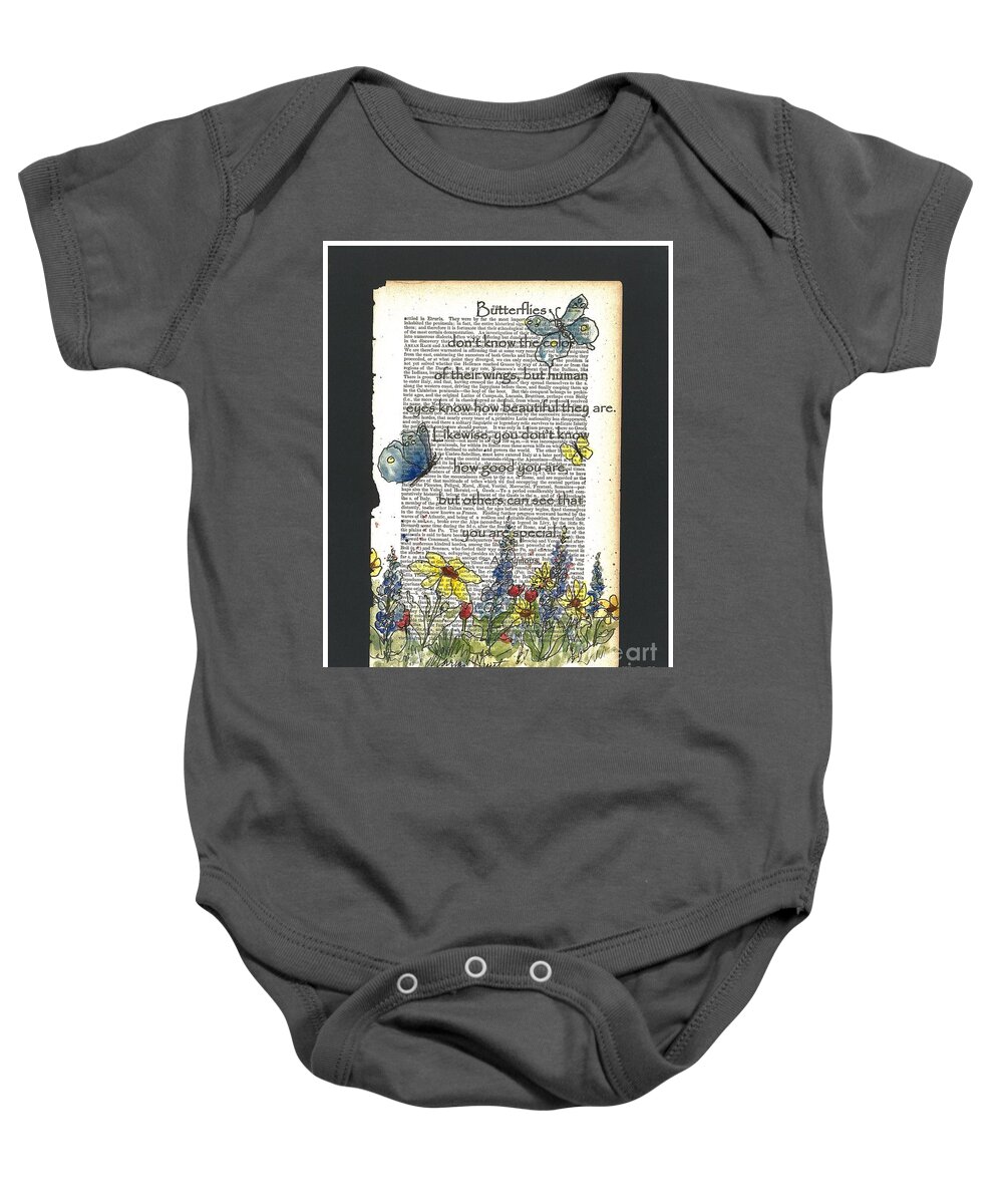 Butterflies Baby Onesie featuring the painting Butterfly Afternoon2 by Maria Hunt