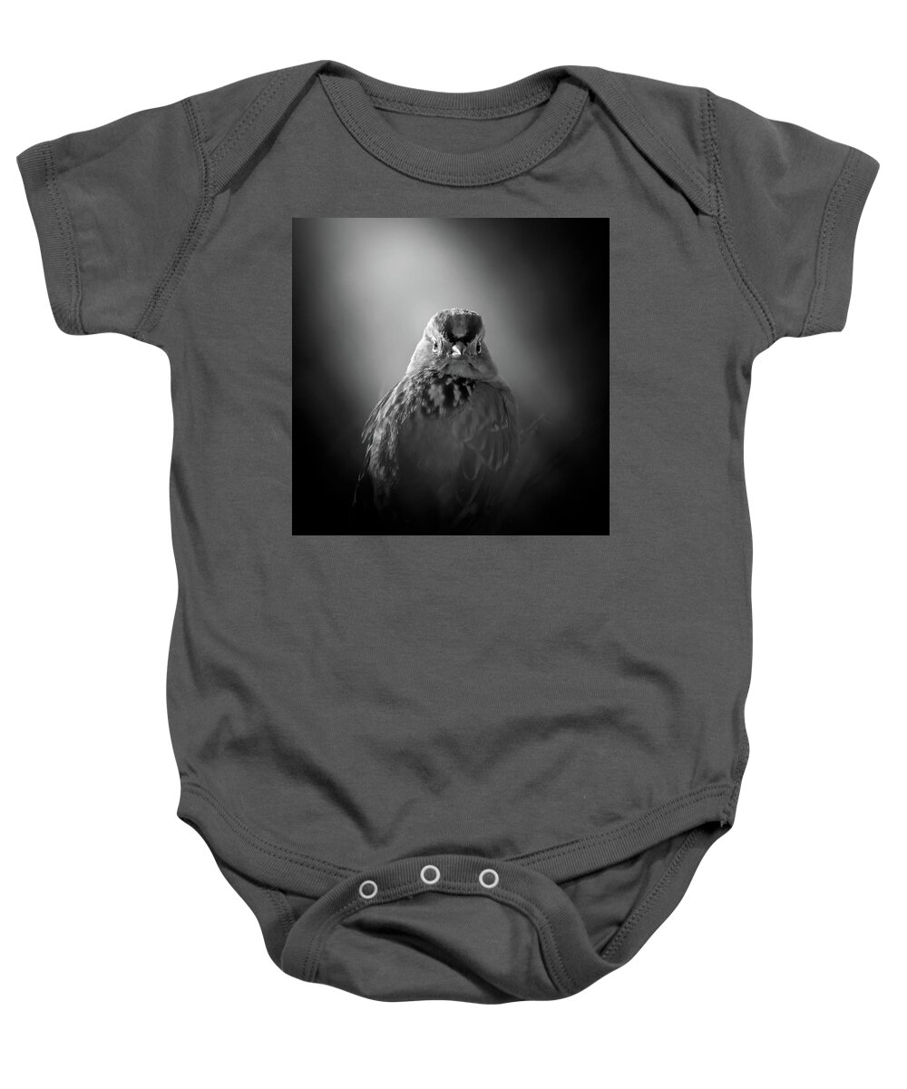 Alameda Baby Onesie featuring the photograph Call Me Sparrow by Mike Gifford