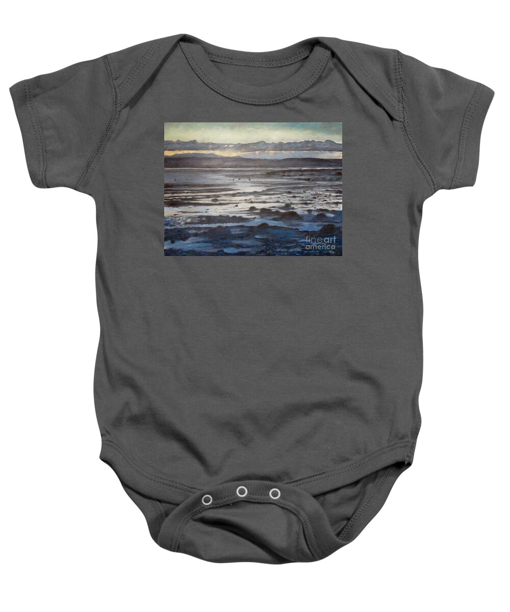 Landscape Baby Onesie featuring the painting Calm by Anne F Marshall
