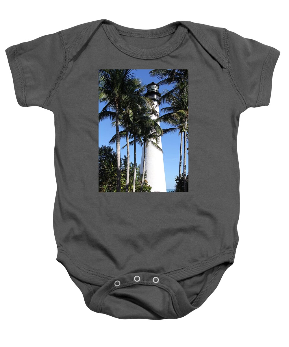 Lighthouse Baby Onesie featuring the photograph Cape Florida Lighthouse - Key Biscayne, Miami by Richard Krebs