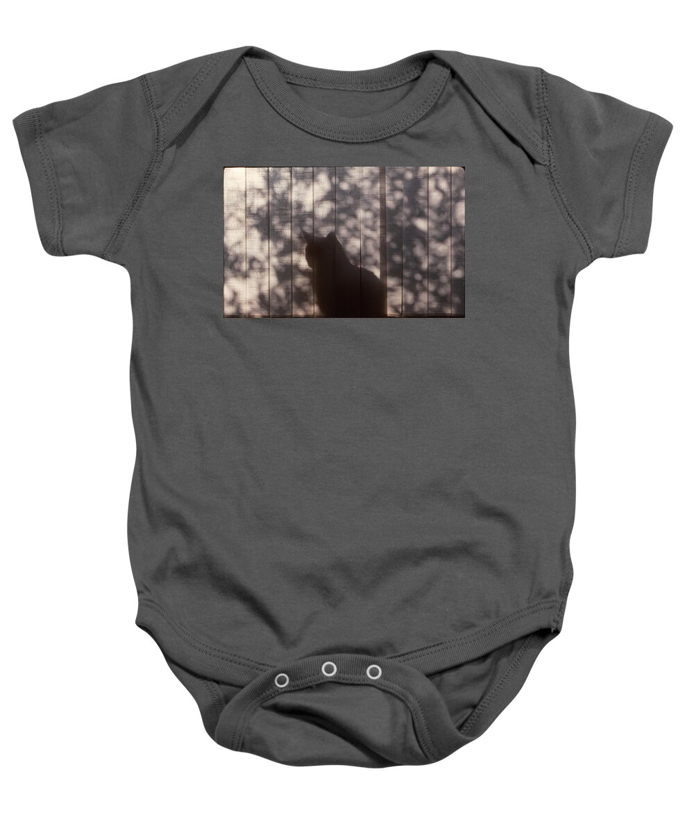 Cat Baby Onesie featuring the photograph Cat Silhouette by Marty Klar
