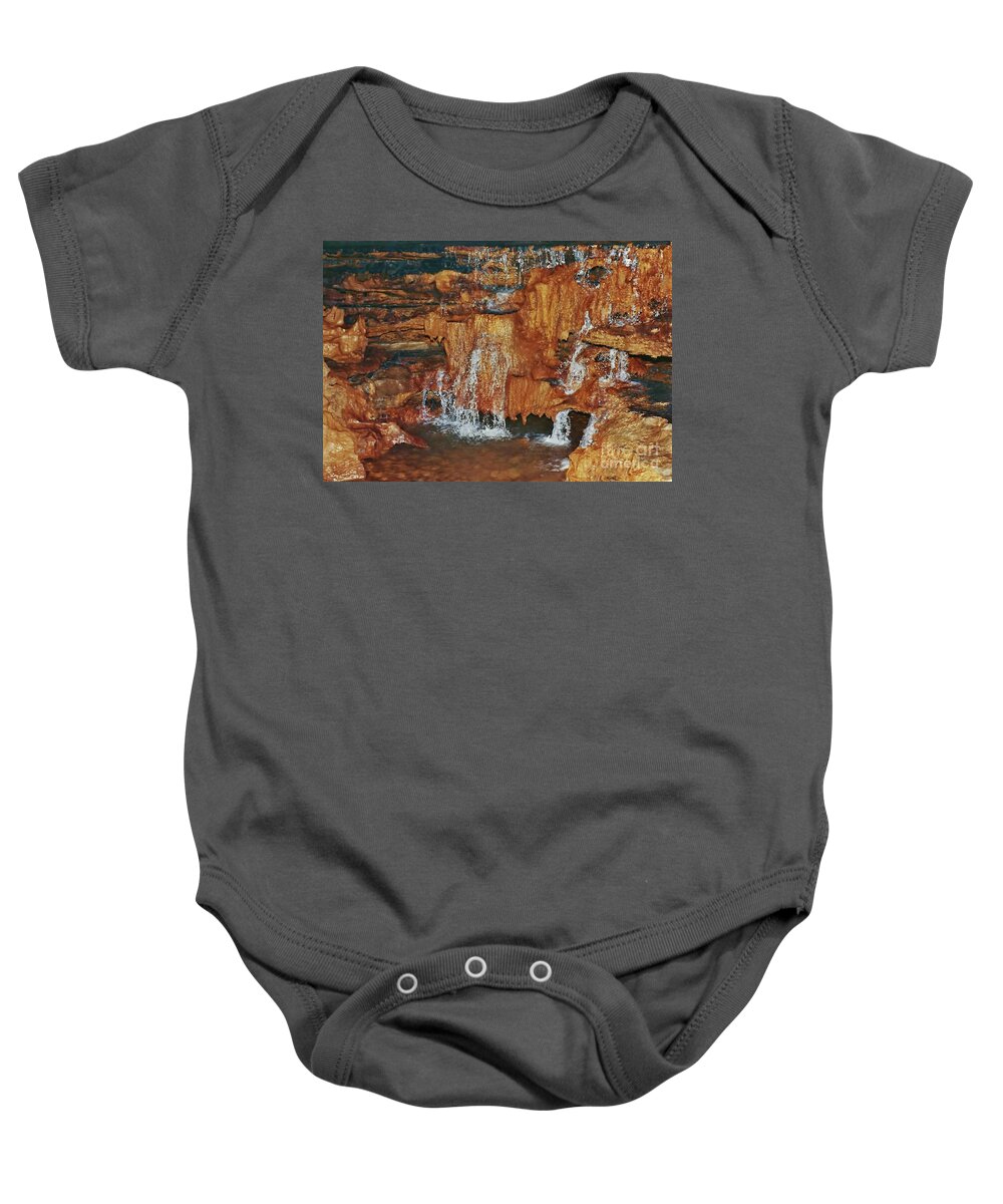 Cave Baby Onesie featuring the photograph Cave Waterfall by D Hackett