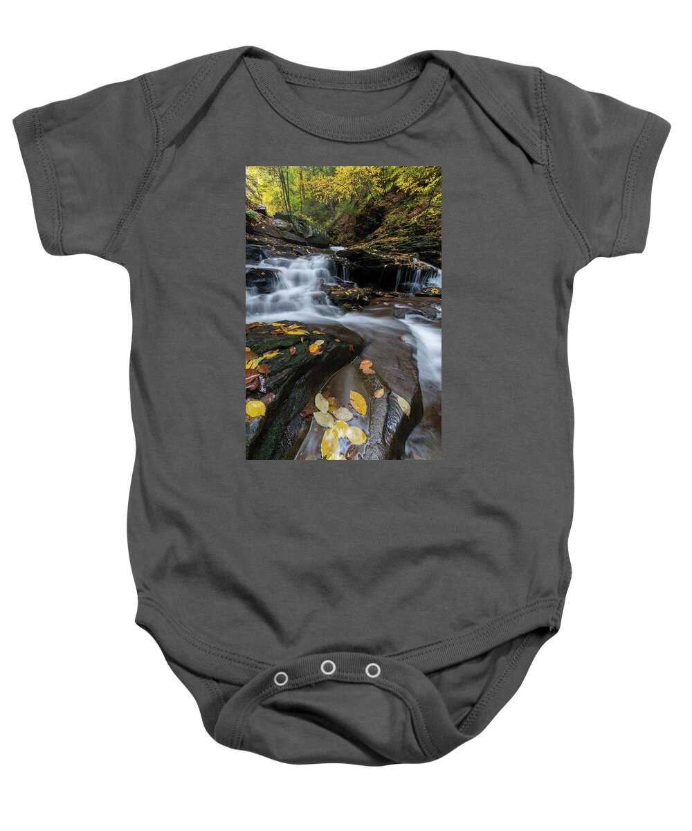 Jeff Foott Baby Onesie featuring the photograph Cayuga Falls On Kitchen Creek by Jeff Foott