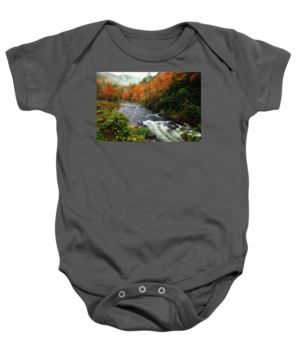 Great Smoky Mountains National Park Baby Onesie featuring the photograph Cherokee Autumn by Greg Norrell