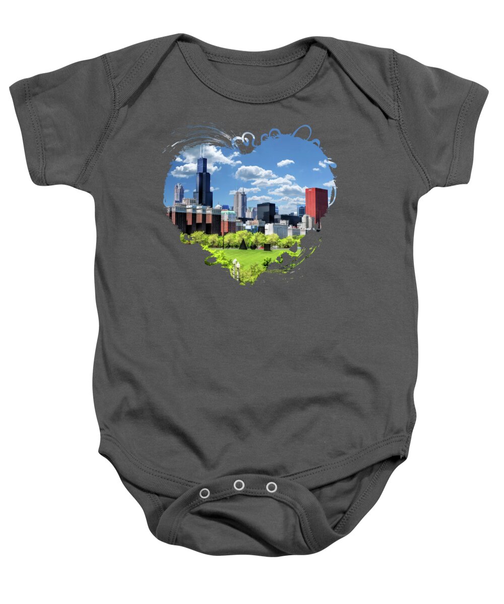 Chicago Baby Onesie featuring the painting Chicago Historic Michigan Avenue by Christopher Arndt