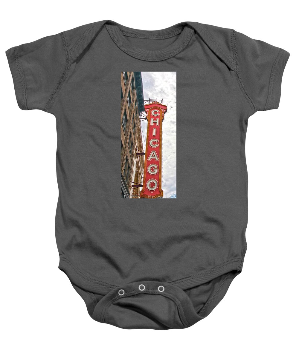 Chicago Theater Baby Onesie featuring the photograph Chicago Theater by Billy Knight