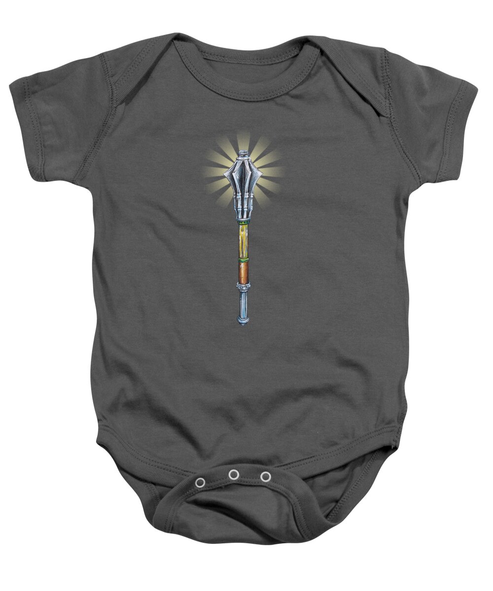 Cleric Baby Onesie featuring the drawing Cleric by Aaron Spong