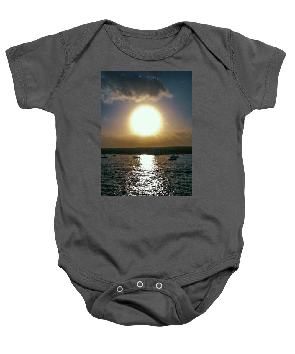 Sunrise Baby Onesie featuring the photograph Coastal Sunrise by Kelly Thackeray