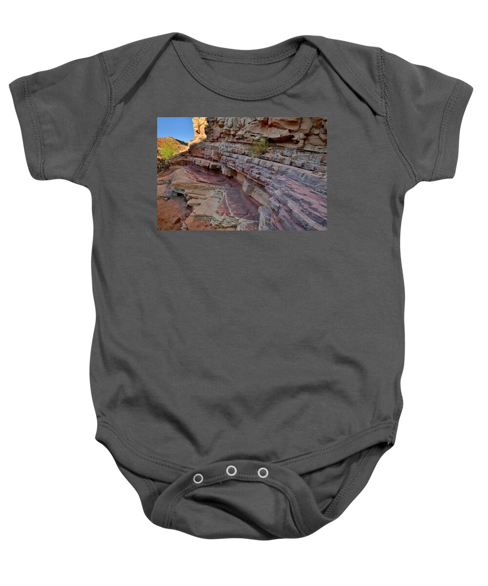 San Rafael Swell Baby Onesie featuring the photograph Colorful Cove in Bell Canyon in Utah by Ray Mathis