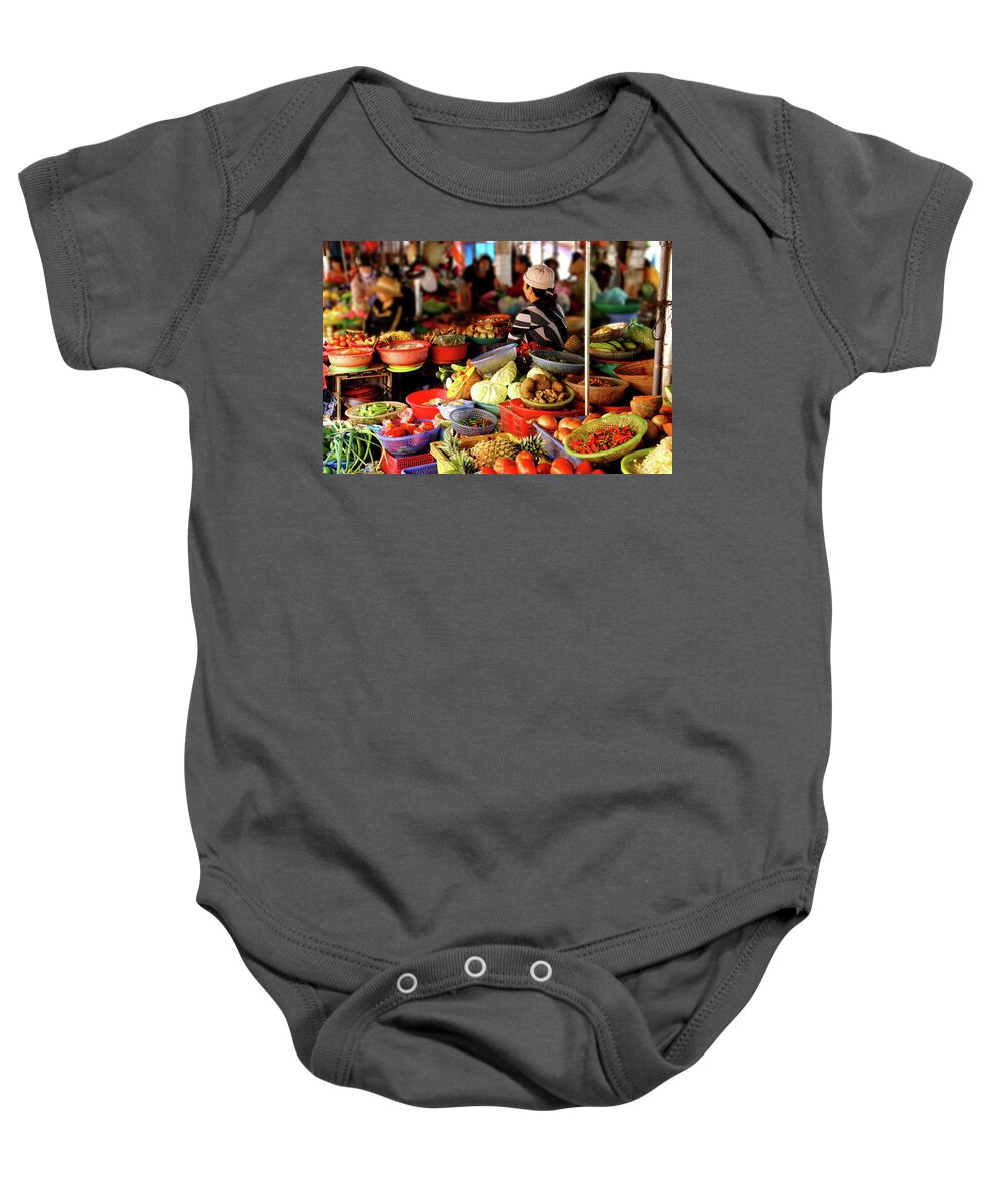 Colorful Baby Onesie featuring the photograph Colorful vegetables for sale by Steve Estvanik