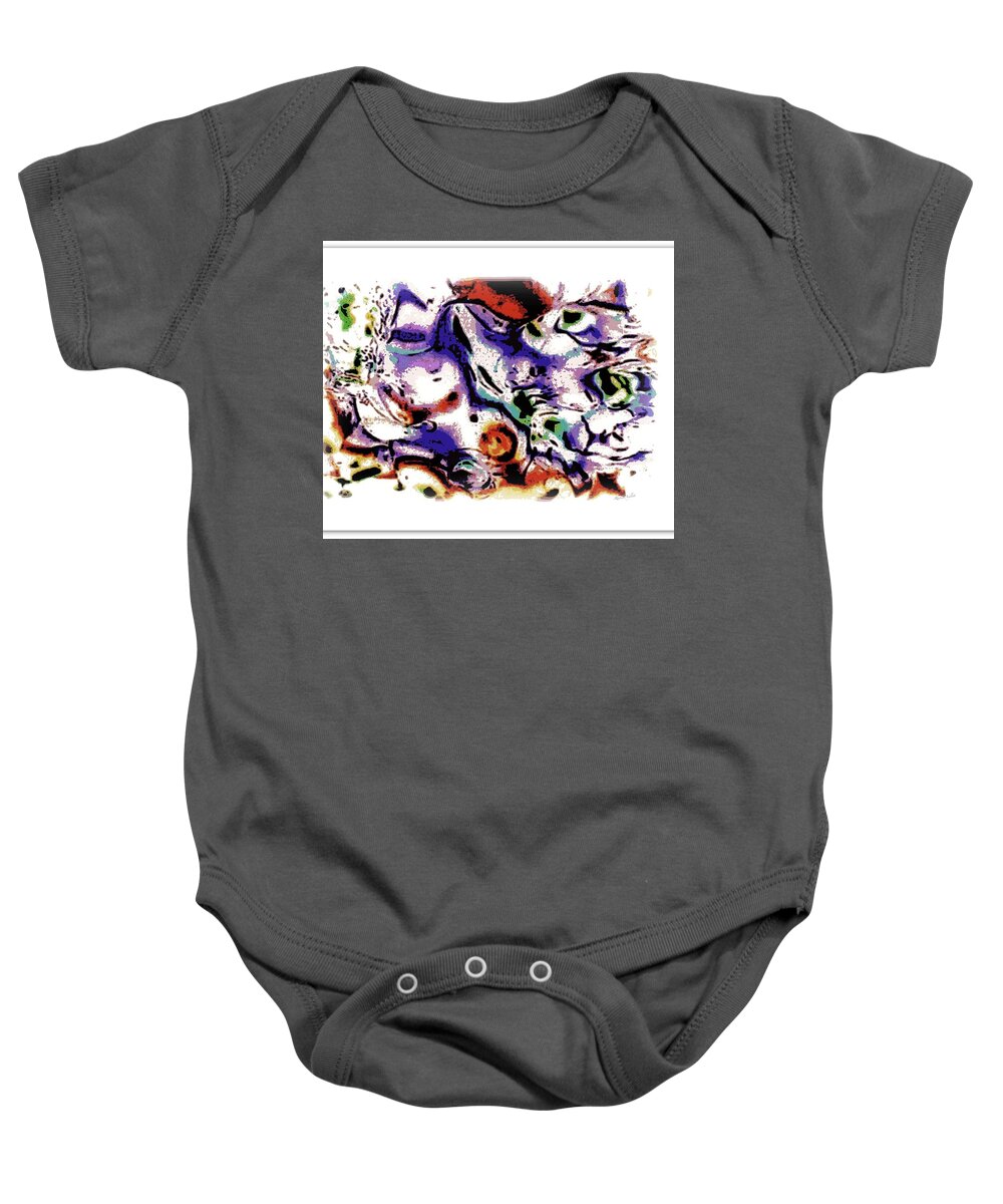 Abstract Baby Onesie featuring the mixed media Comapny's Coming by YoMamaBird Rhonda