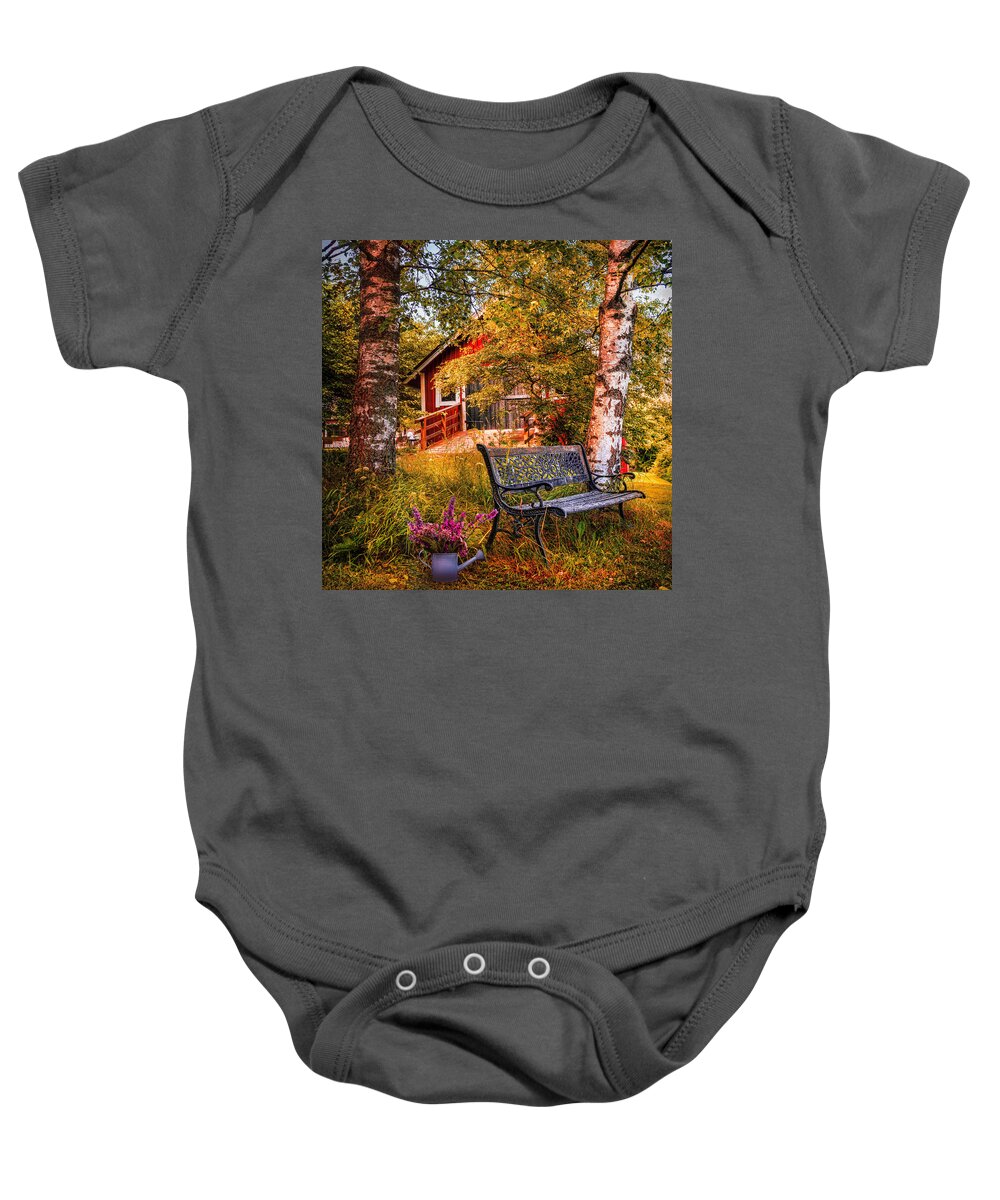 Appalachia Baby Onesie featuring the photograph Come Back Home on an Autumn Afternoon by Debra and Dave Vanderlaan