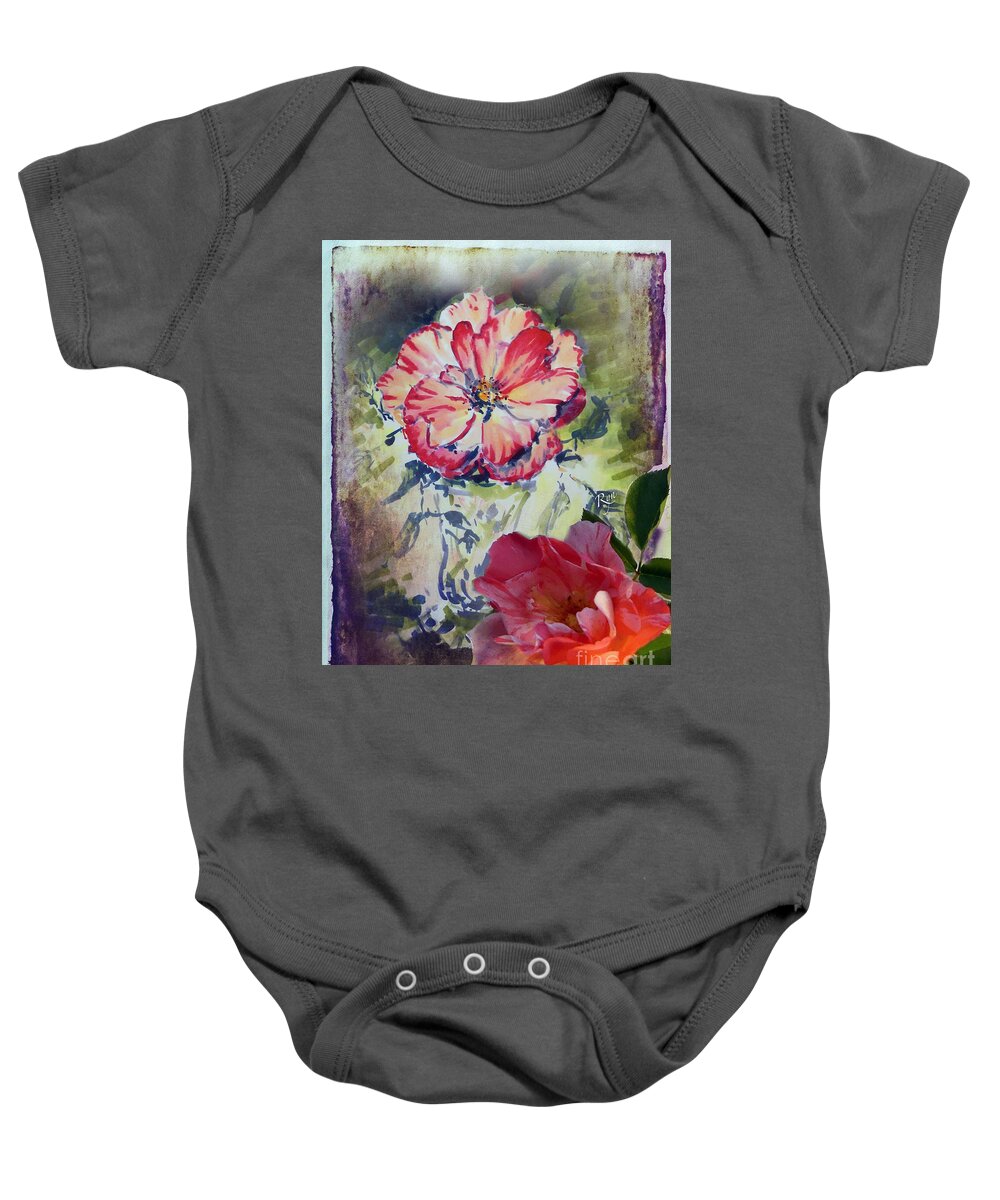 Ink Baby Onesie featuring the mixed media Copic Marker Rose by Ryn Shell