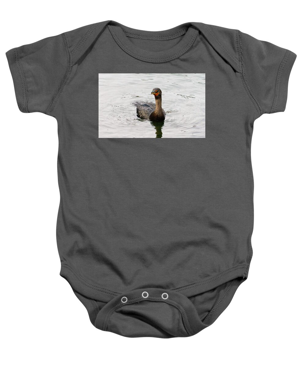 Cormorant Baby Onesie featuring the photograph - cormorant, Portsmouth NH by THERESA Nye