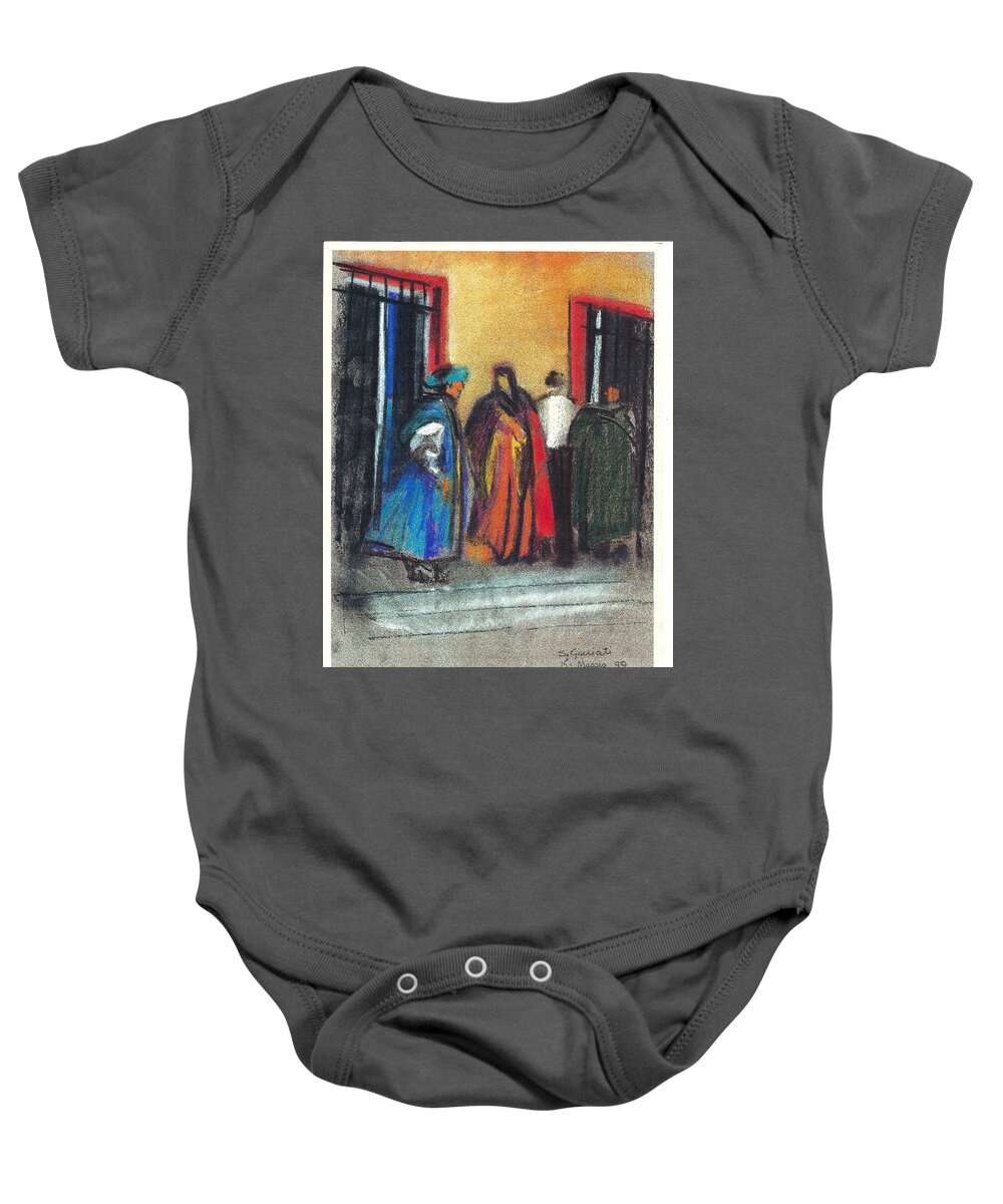 Italy Baby Onesie featuring the pastel Corteo Medievale by Suzanne Giuriati Cerny