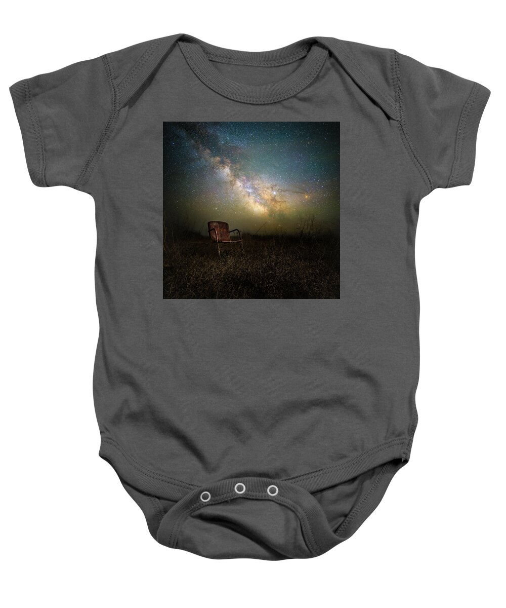 Milky Way Baby Onesie featuring the photograph Country Planetarium by Aaron J Groen