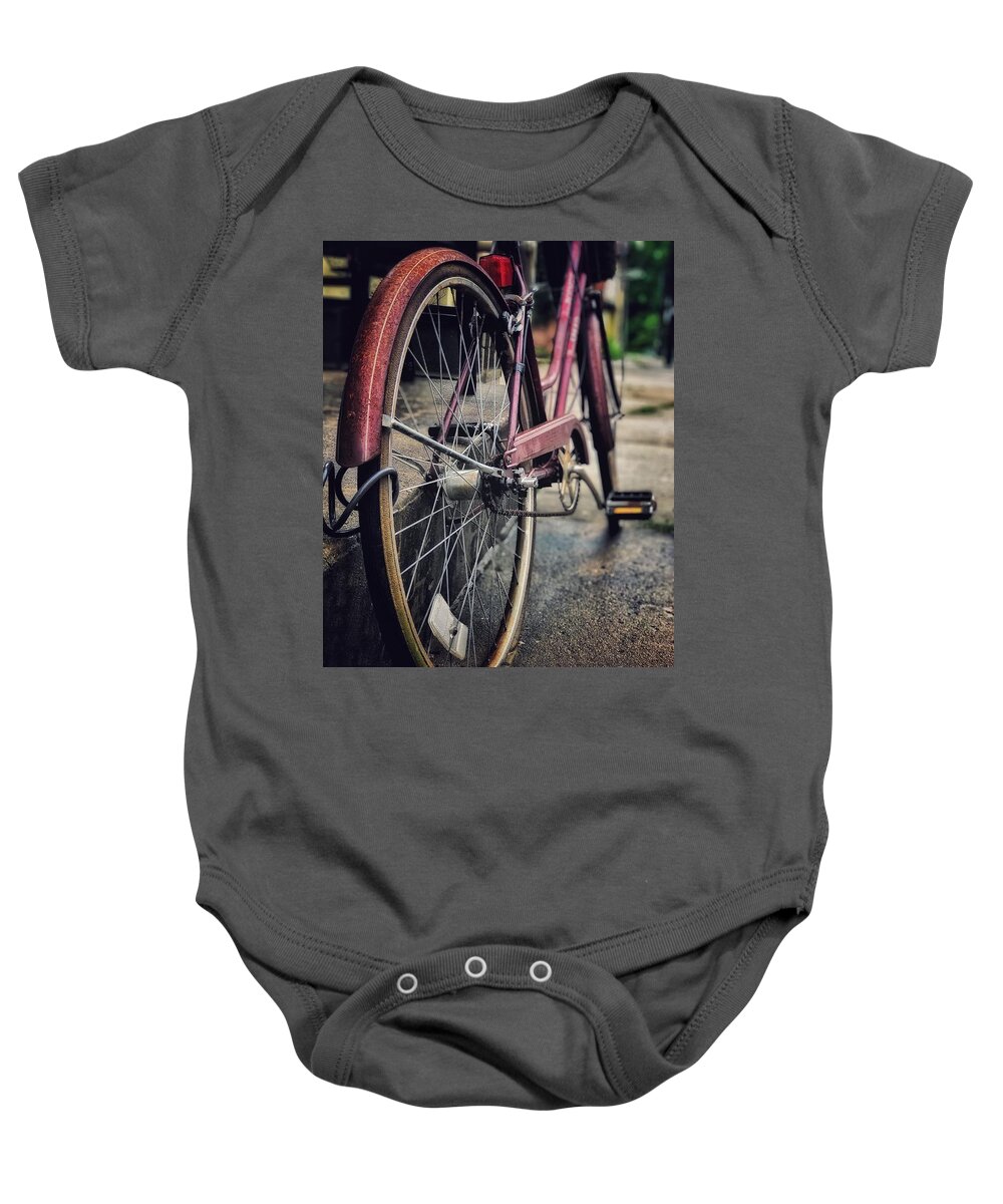 Bike Baby Onesie featuring the photograph Curb Appeal by Andrea Platt