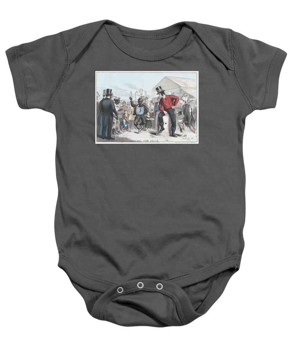 Man Baby Onesie featuring the painting Dancing for Eels James Brown American, active 1840-59 by James Brown