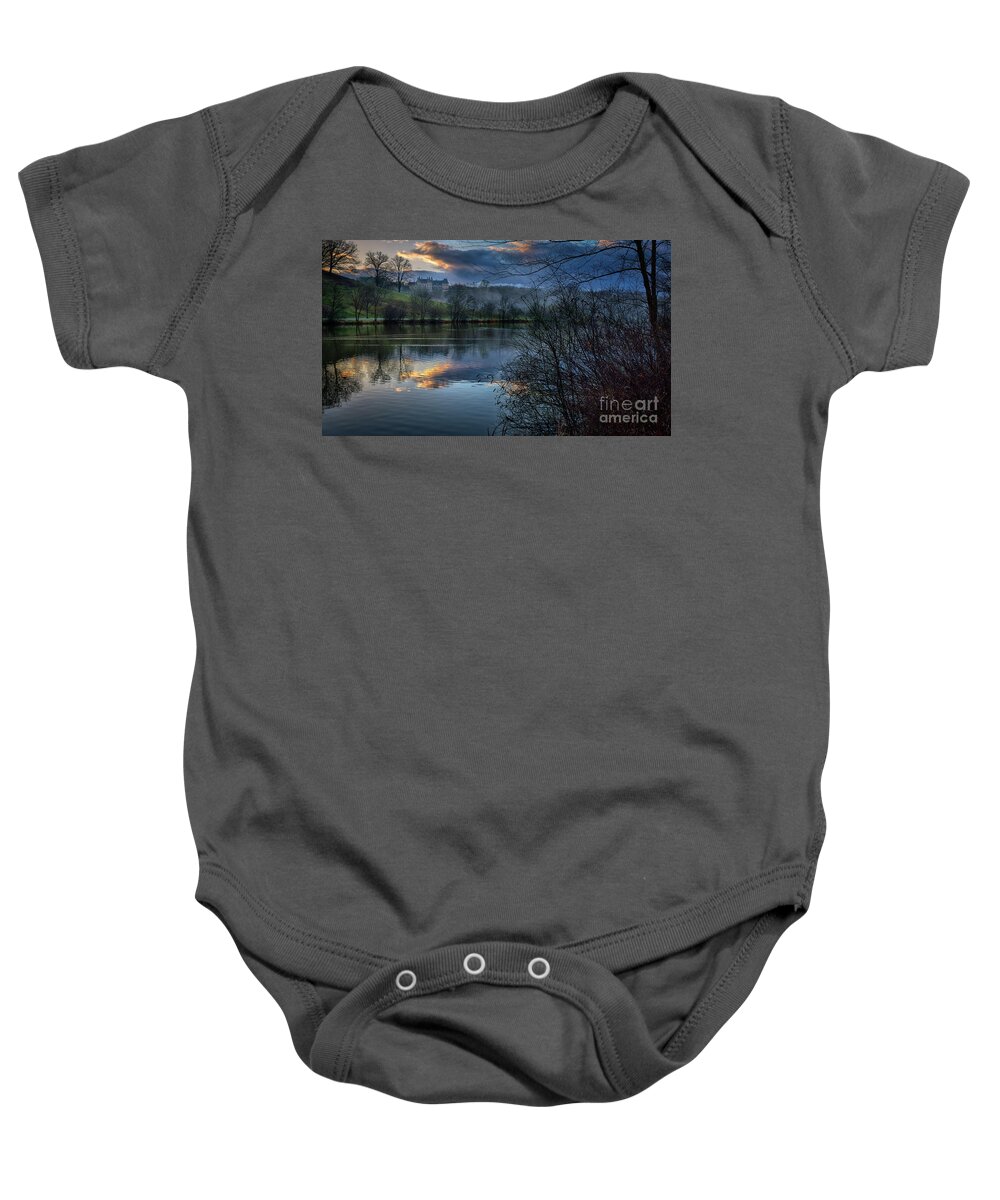 Biltmore Estate Baby Onesie featuring the photograph Dawn At The Biltmore Estate by Doug Sturgess