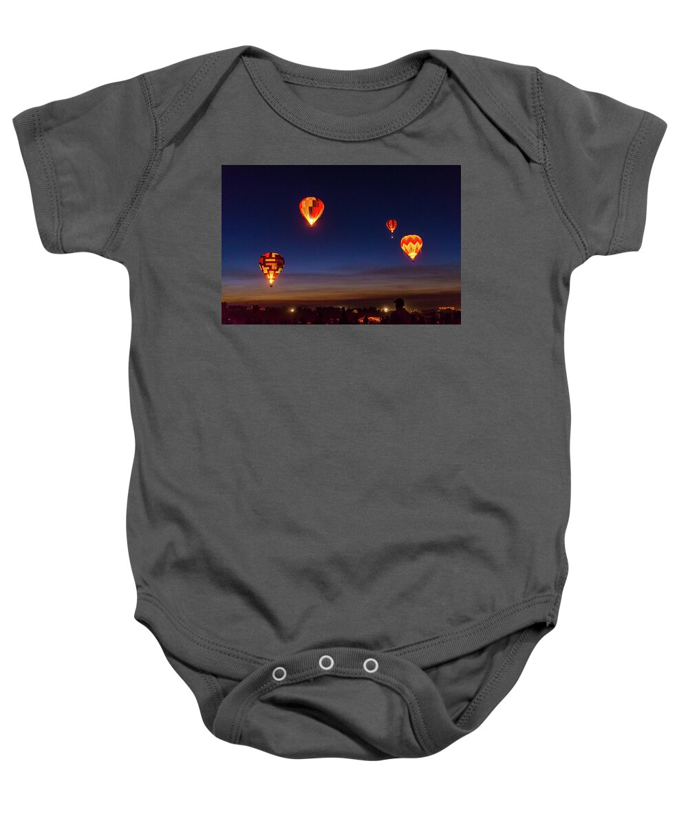 Balloons Baby Onesie featuring the photograph Dawn Patrol by Alex Lapidus