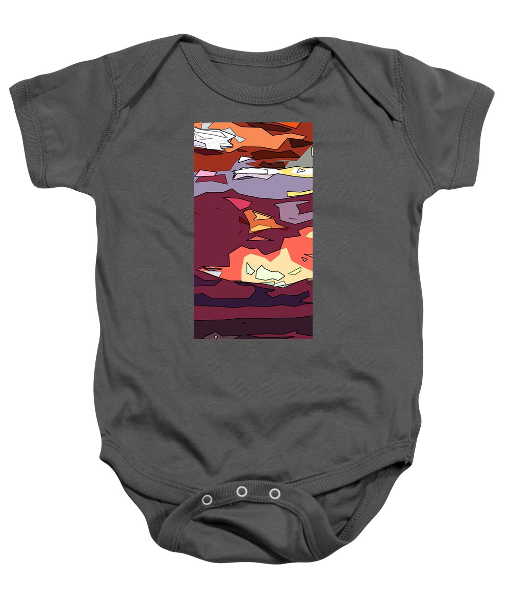 Abstract Baby Onesie featuring the digital art Desert Aspect panel one of three by Linda Mears