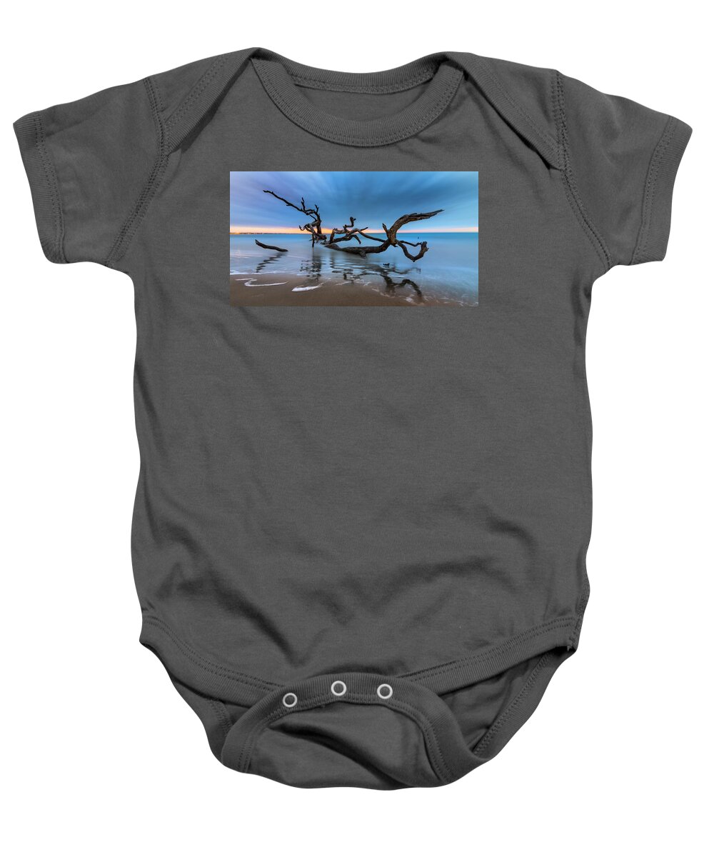 Clouds Baby Onesie featuring the photograph Dreamy Tide Panorama by Debra and Dave Vanderlaan