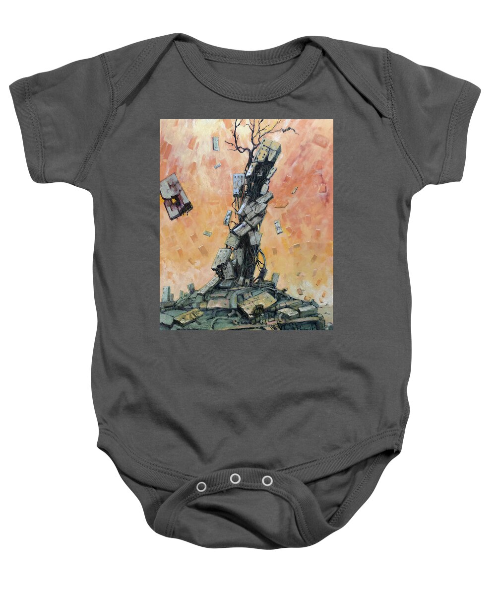 Surreal Baby Onesie featuring the painting Dropped Call by William Stoneham