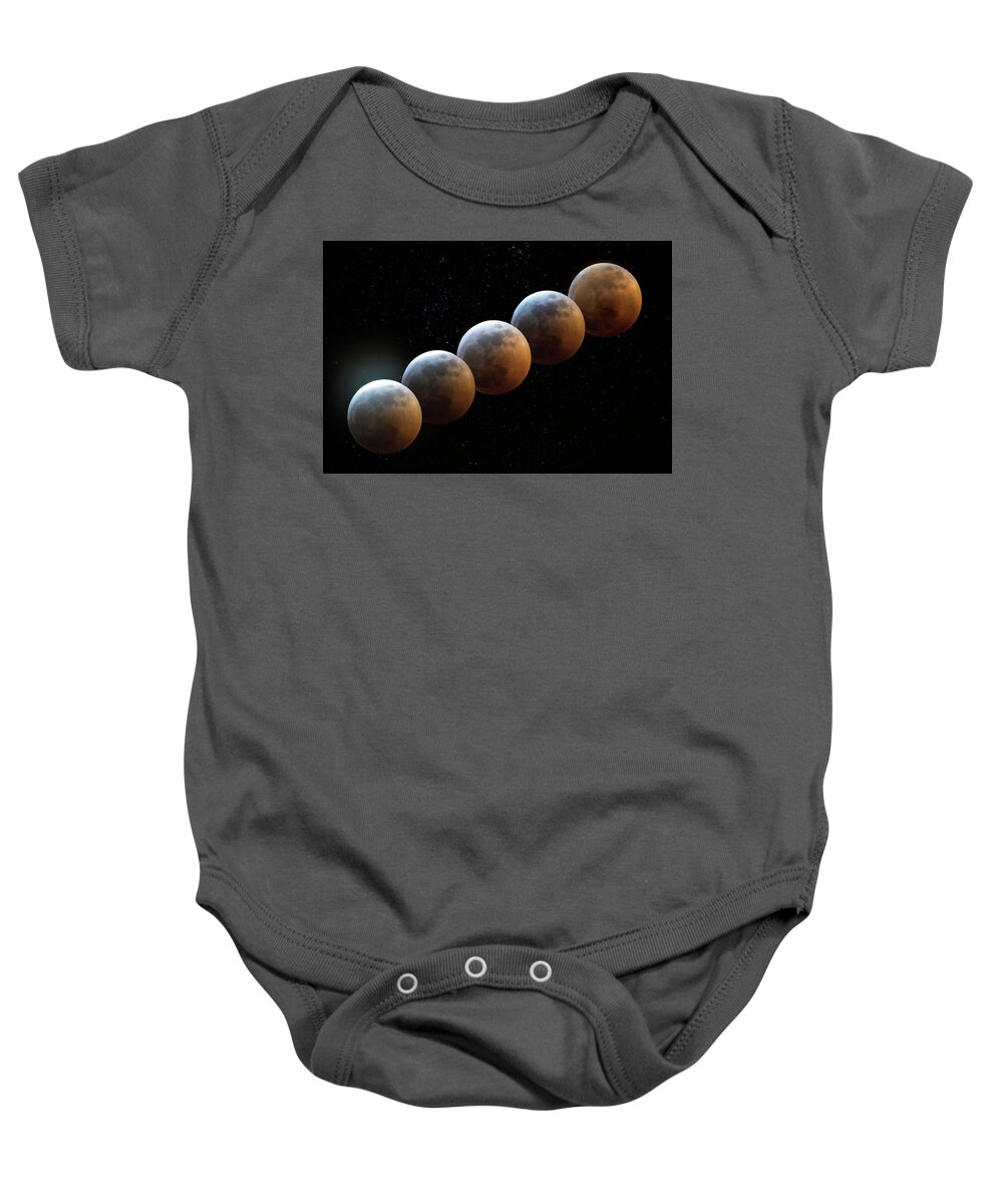 Moon Baby Onesie featuring the photograph Eclipse 2019 by Ron Weathers