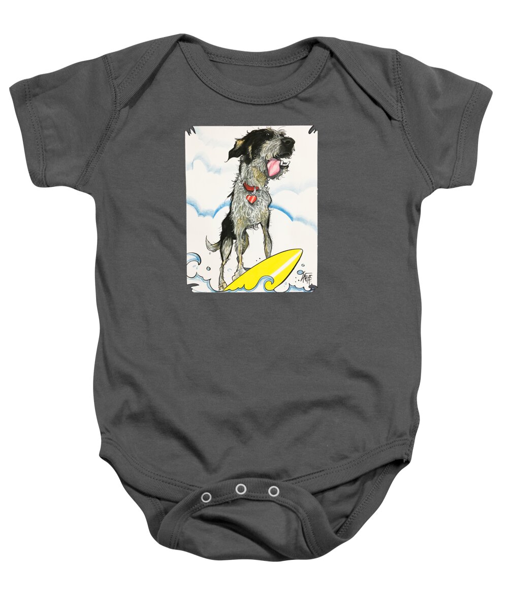 Engels 2639 Baby Onesie featuring the drawing Engels 2639 by Canine Caricatures By John LaFree