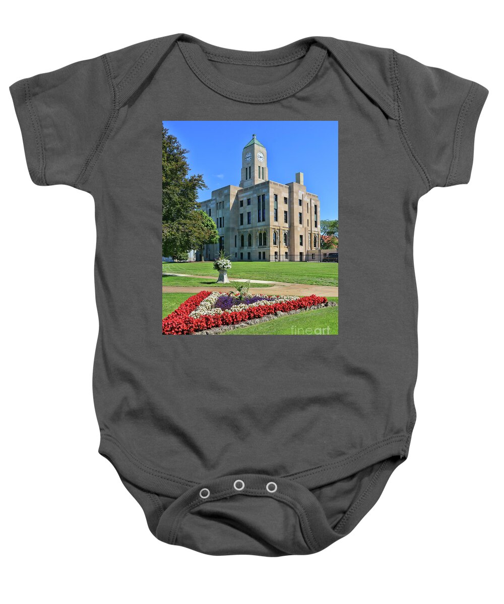 Erie County Baby Onesie featuring the photograph Erie County Courthouse Sandusky Ohio 2075 by Jack Schultz