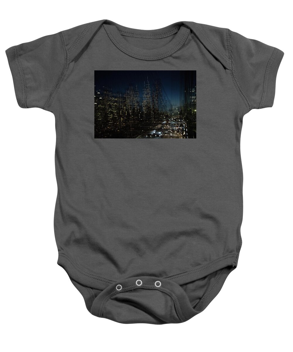 Escape Baby Onesie featuring the photograph Escape from New York by Alex Lapidus