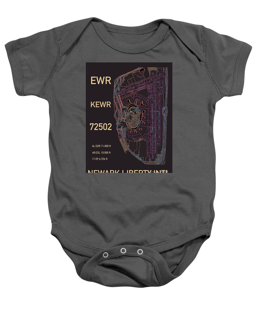 Ewr Baby Onesie featuring the digital art EWR Newark Liberty Intl by HELGE Art Gallery