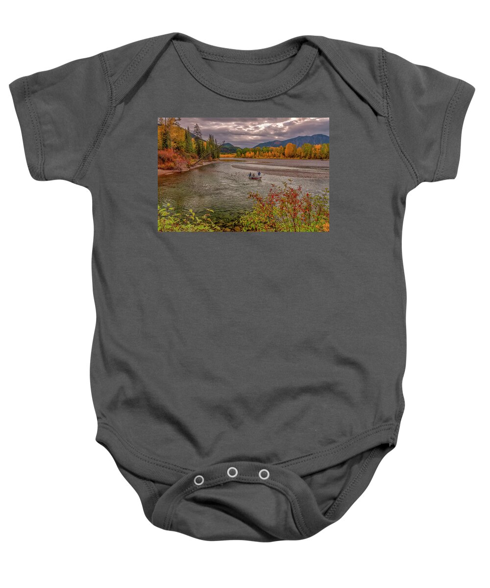 Fall Fly Fishing from Float Boat on North Fork of Flathead River Onesie by  Doug Holck - Pixels