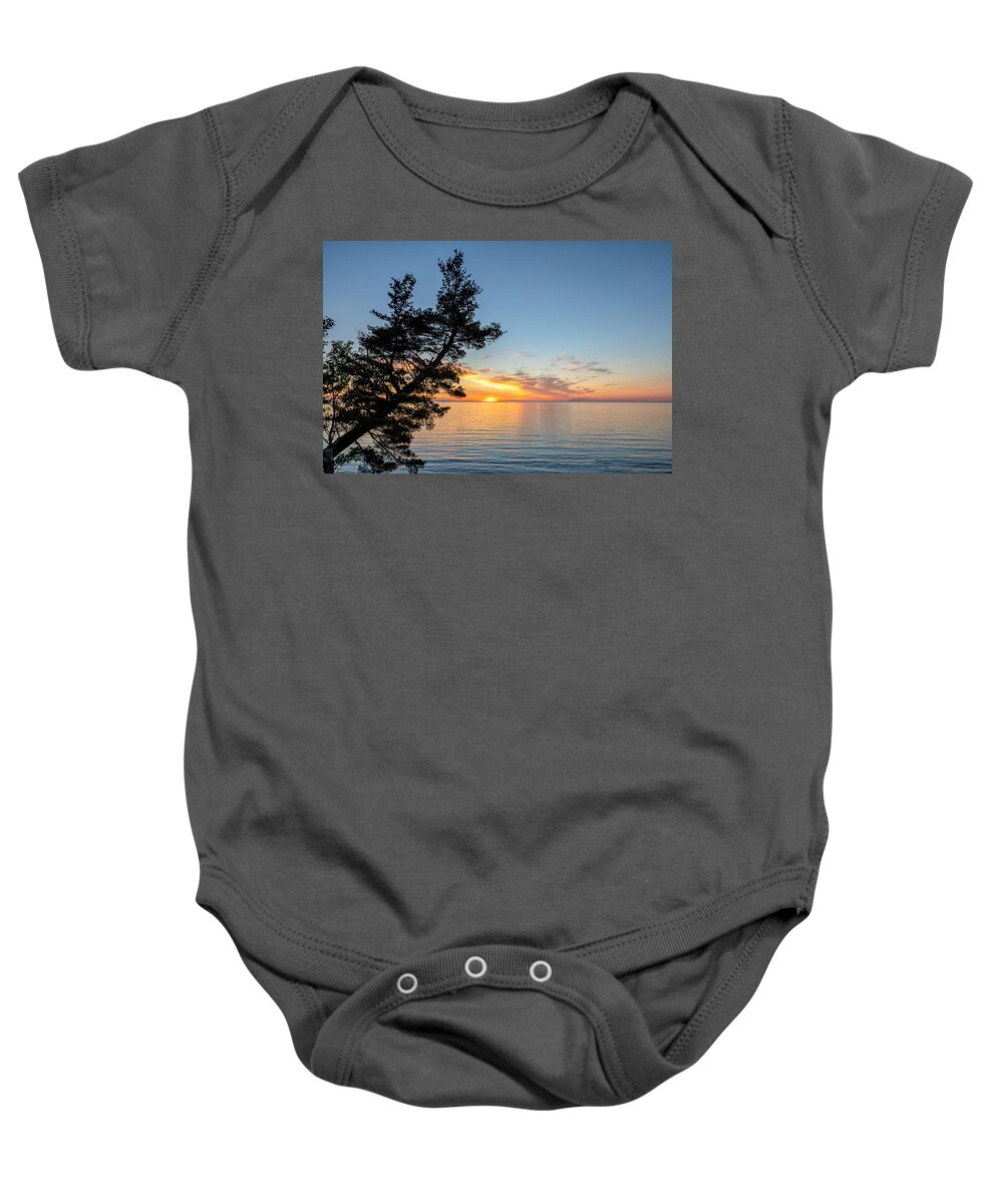 Sunset Baby Onesie featuring the photograph Fallen Tree by Rod Best