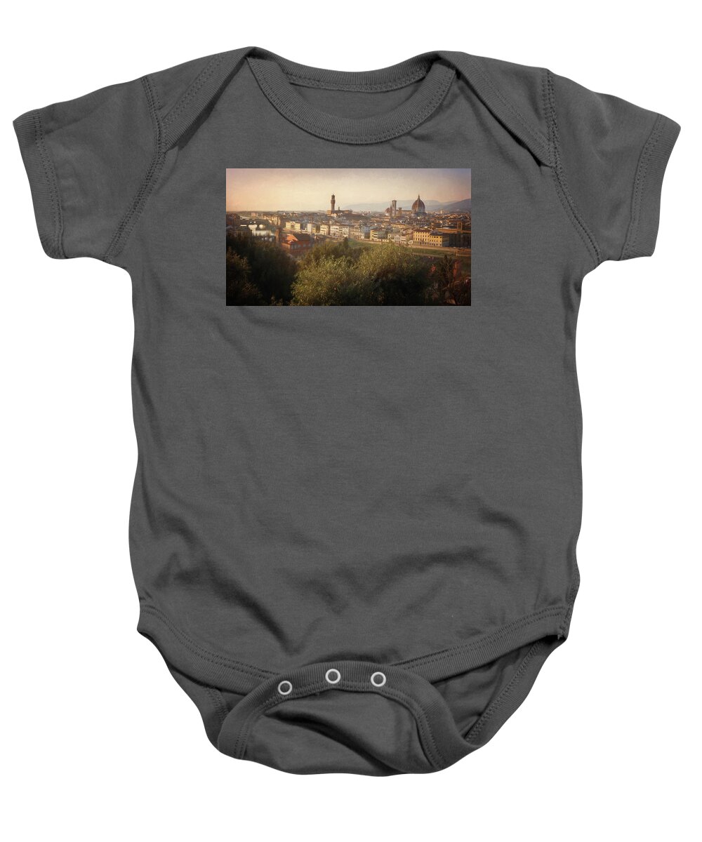 Florence Baby Onesie featuring the photograph Florence Italy Cityscape by Joan Carroll