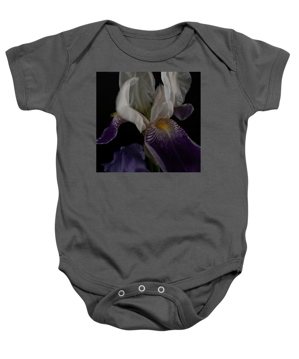 Iris Baby Onesie featuring the photograph Flowing Iris by Vicky Edgerly