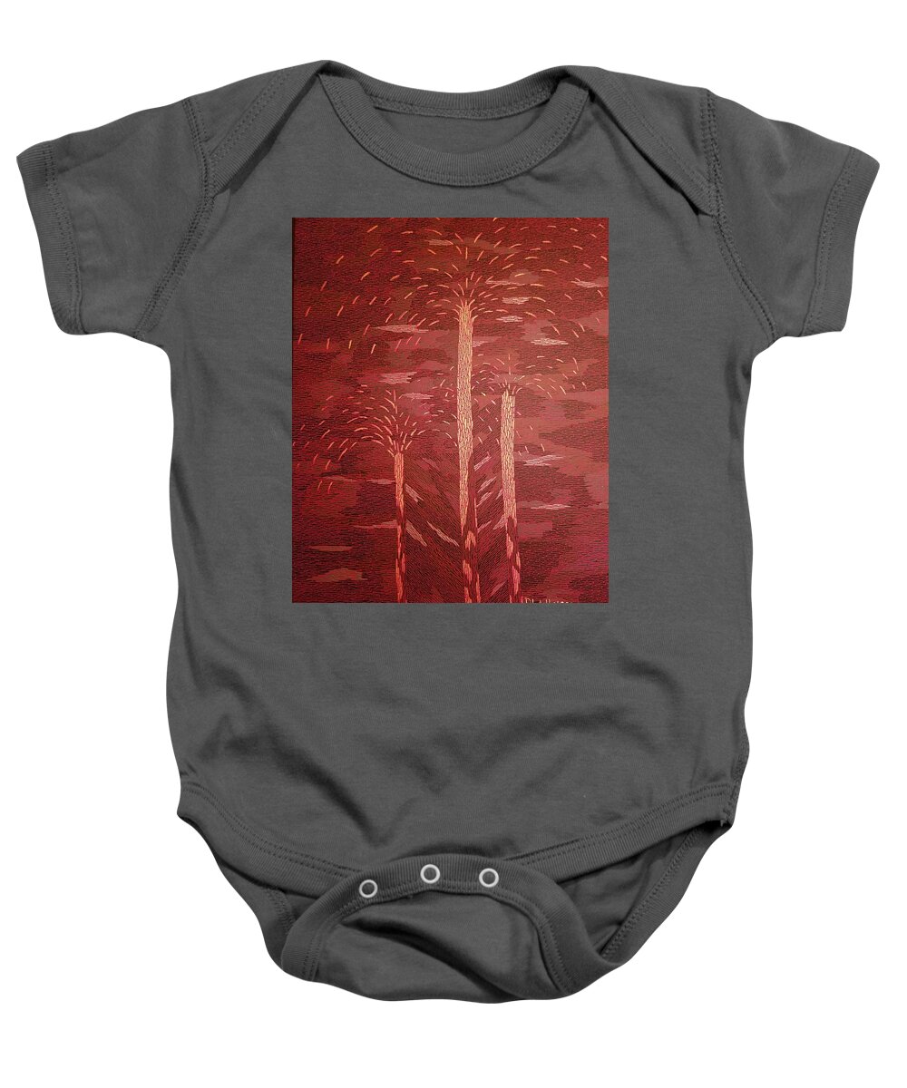 Fountain Baby Onesie featuring the painting Fountains of Gold by Darren Whitson
