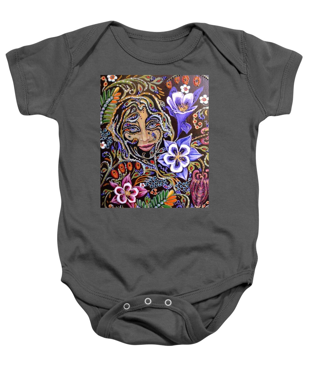 Fairy Baby Onesie featuring the painting Garden Fairy by Linda Markwardt