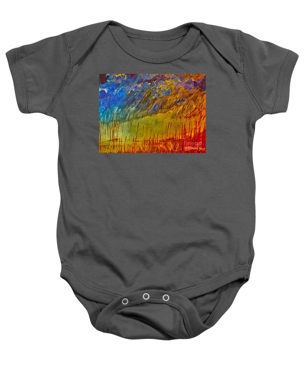 Canvas Baby Onesie featuring the painting Gental Direction Red Toned Version by Barbara Donovan